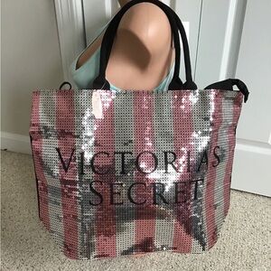 Victoria's Secret Sequin Tote in Pink and Silver
